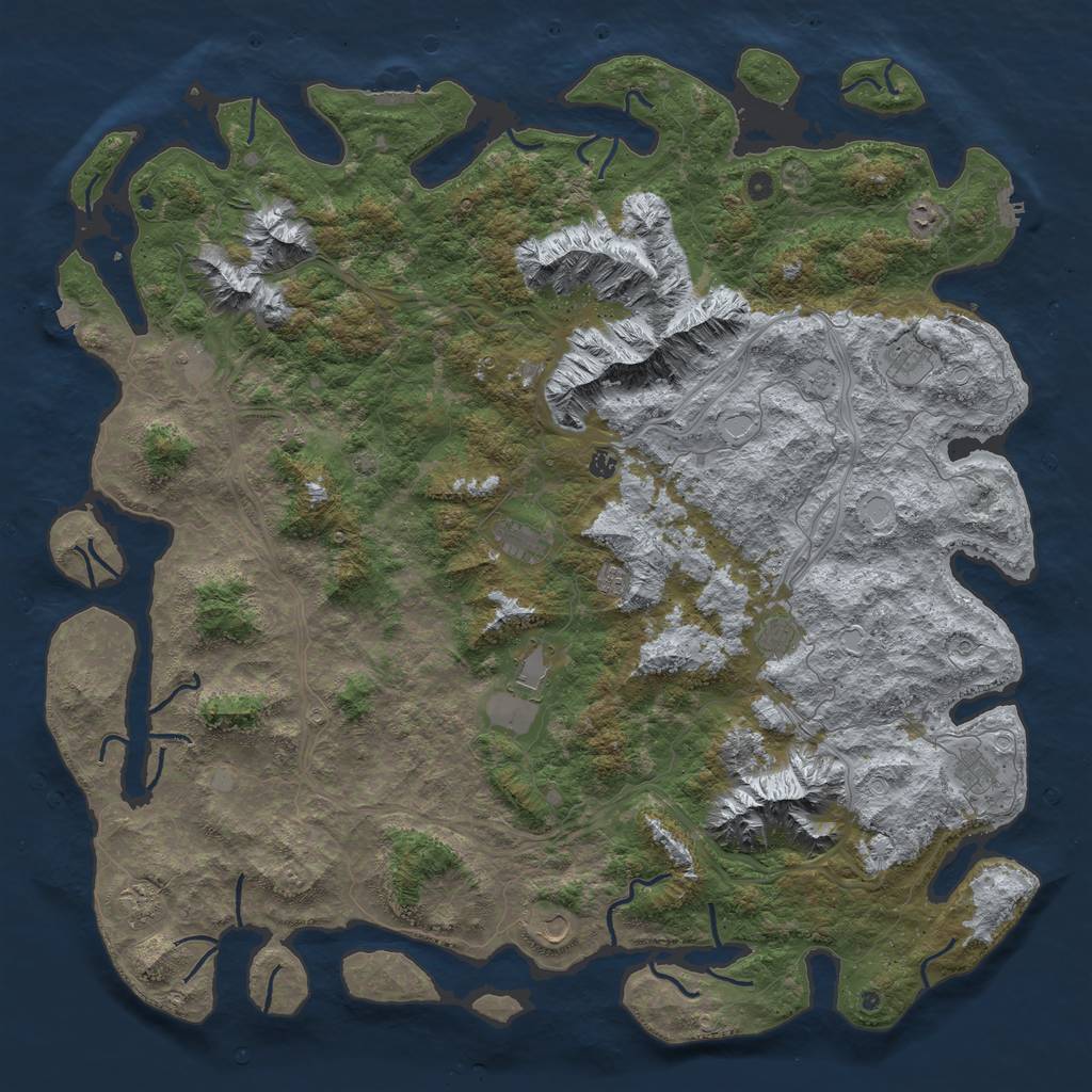 Rust Map: Procedural Map, Size: 6000, Seed: 8612, 19 Monuments