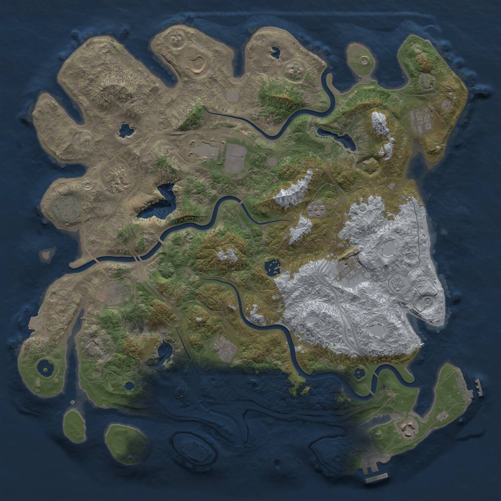 Rust Map: Procedural Map, Size: 4500, Seed: 1706884452, 17 Monuments