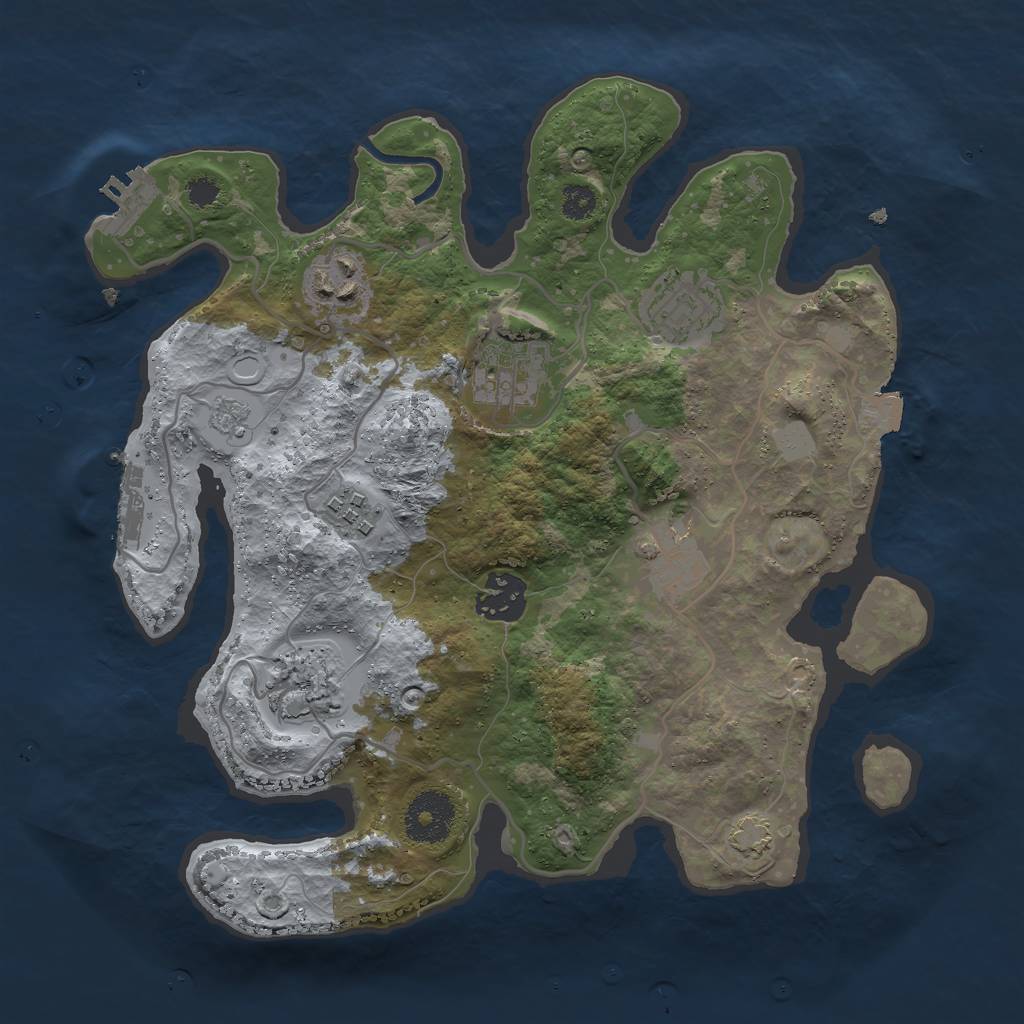 Rust Map: Procedural Map, Size: 3000, Seed: 6560, 14 Monuments