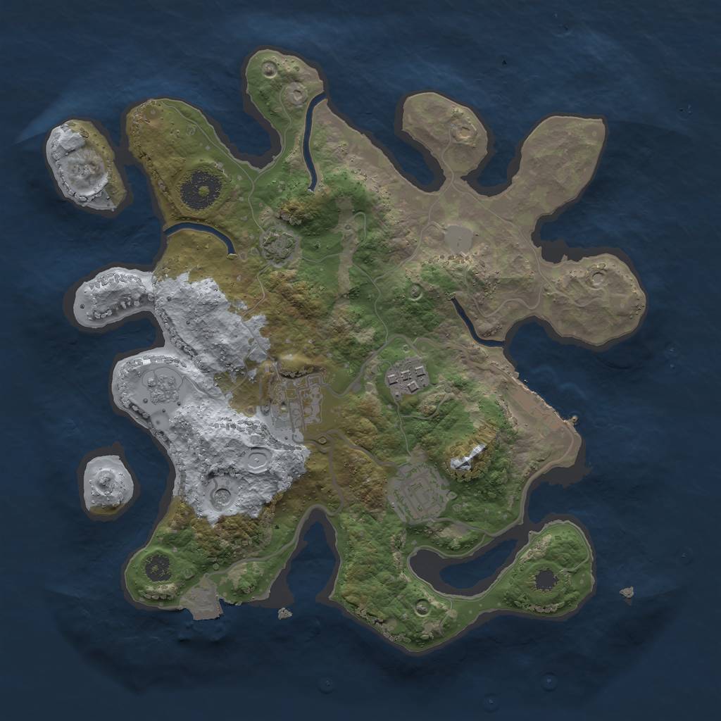 Rust Map: Procedural Map, Size: 2800, Seed: 1031938900, 10 Monuments