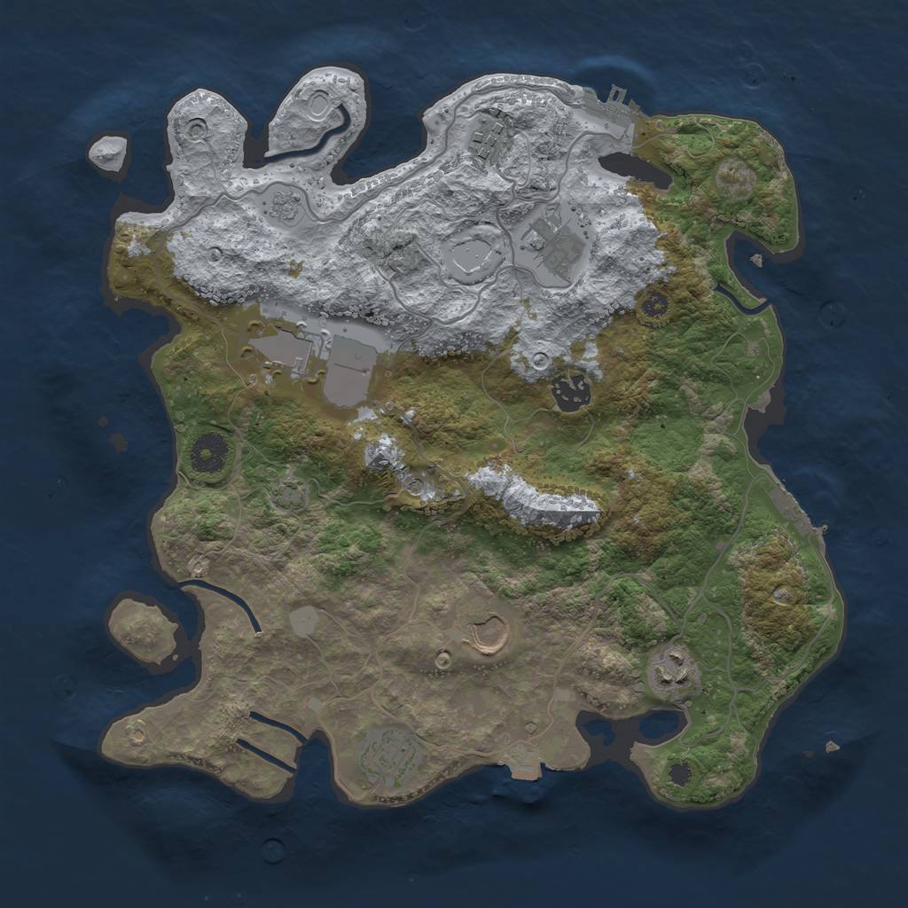 Rust Map: Procedural Map, Size: 3500, Seed: 1248651491, 15 Monuments