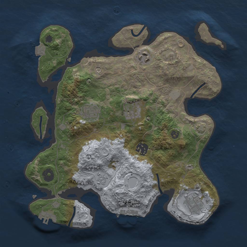 Rust Map: Procedural Map, Size: 3000, Seed: 7361492, 13 Monuments