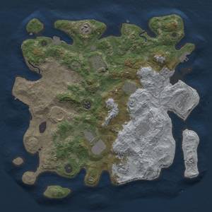 Thumbnail Rust Map: Procedural Map, Size: 3700, Seed: 83022512, 18 Monuments