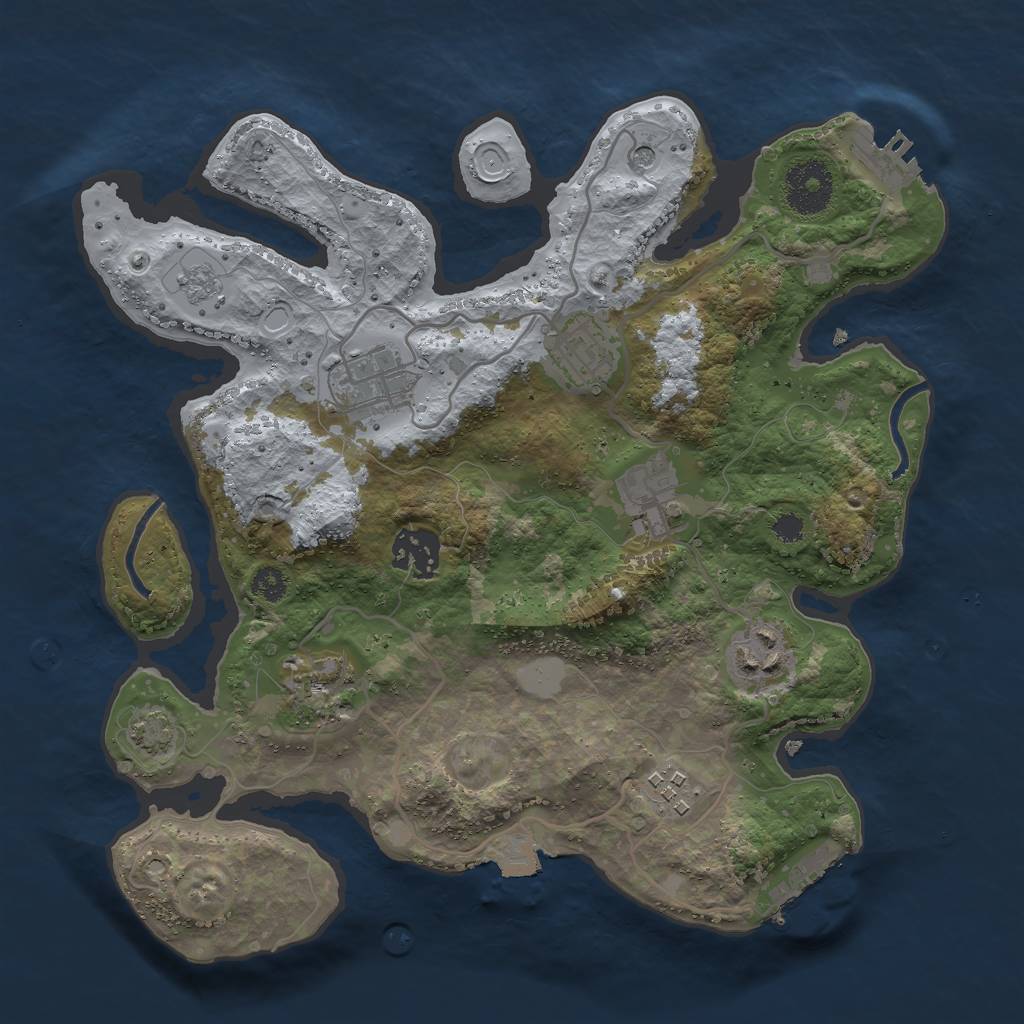 Rust Map: Procedural Map, Size: 3000, Seed: 1292067543, 15 Monuments