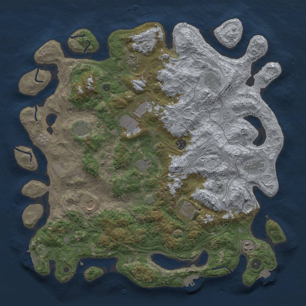 Rust Map: Procedural Map, Size: 4500, Seed: 1999215889, 19 Monuments