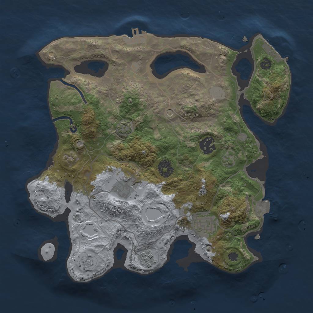 Rust Map: Procedural Map, Size: 2850, Seed: 7, 12 Monuments