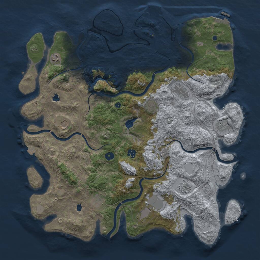 Rust Map: Procedural Map, Size: 4500, Seed: 1720503360, 16 Monuments