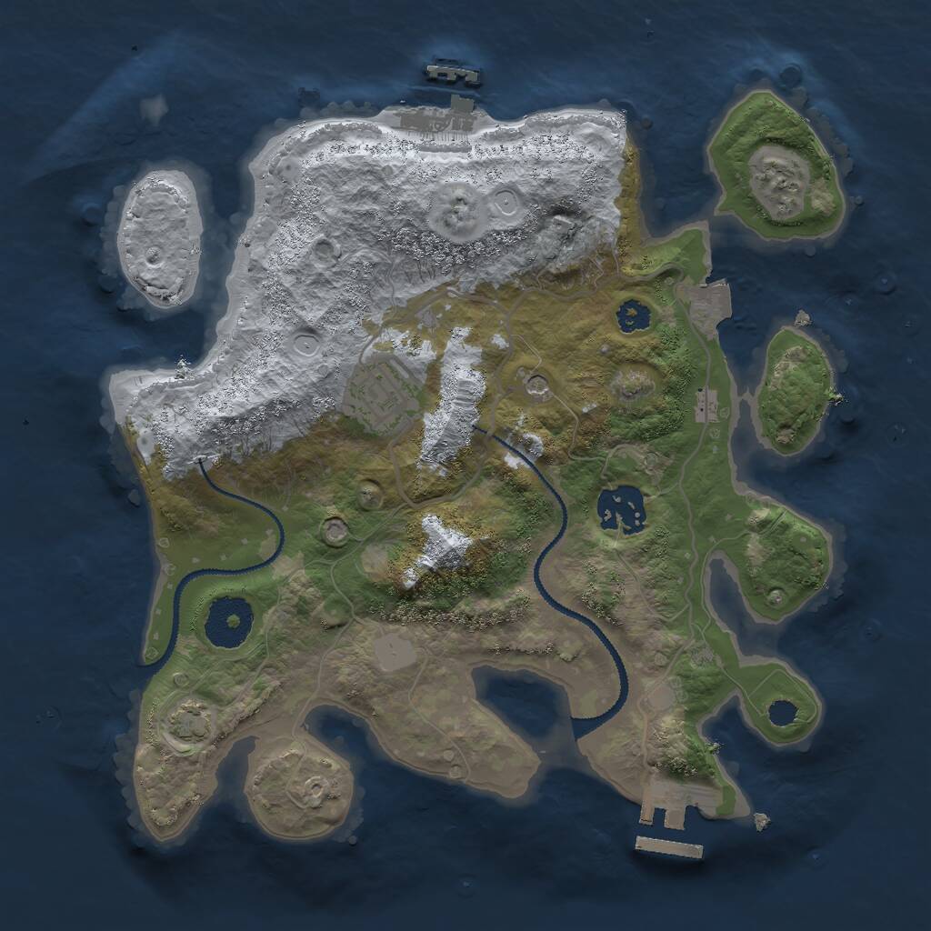 Rust Map: Procedural Map, Size: 2800, Seed: 306565310, 7 Monuments