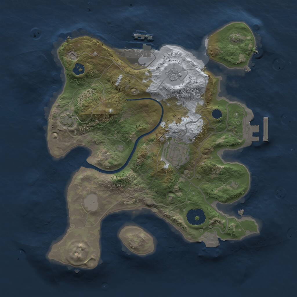 Rust Map: Procedural Map, Size: 2500, Seed: 881780928, 6 Monuments