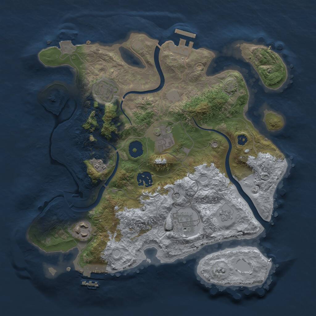 Rust Map: Procedural Map, Size: 3000, Seed: 176217854, 12 Monuments