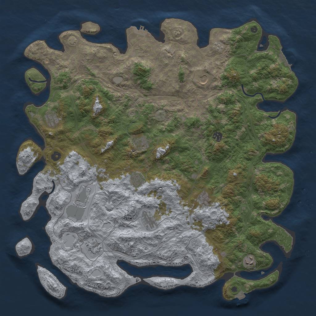 Rust Map: Procedural Map, Size: 4900, Seed: 1999, 19 Monuments