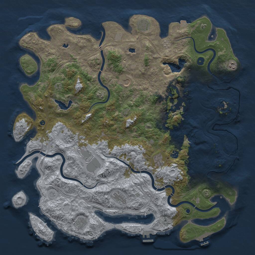 Rust Map: Procedural Map, Size: 4900, Seed: 1999, 17 Monuments