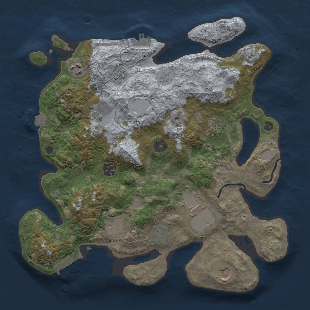 Rust Map: Procedural Map, Size: 3500, Seed: 1422915935, 16 Monuments