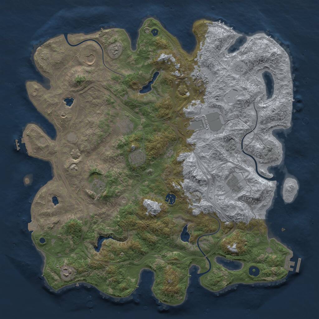 Rust Map: Procedural Map, Size: 4500, Seed: 825579232, 16 Monuments