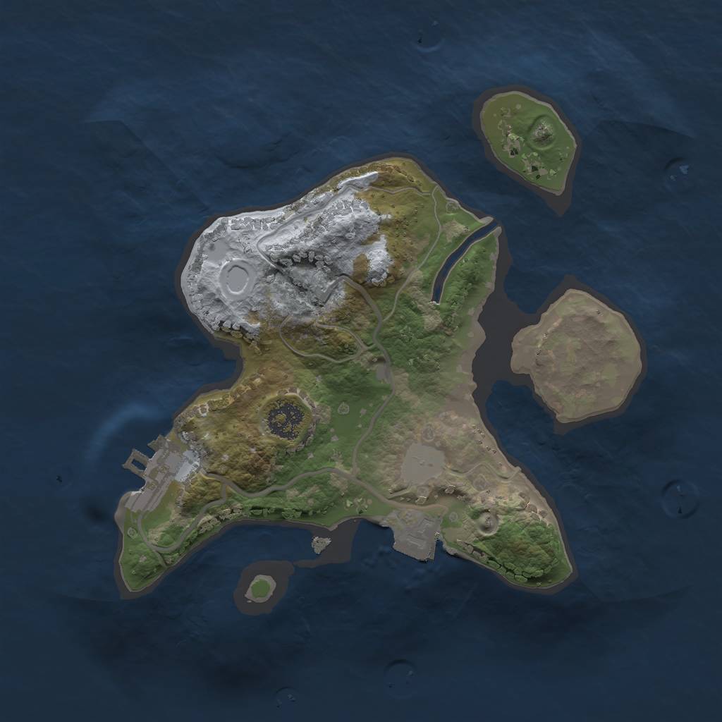 Rust Map: Procedural Map, Size: 2000, Seed: 11153, 4 Monuments