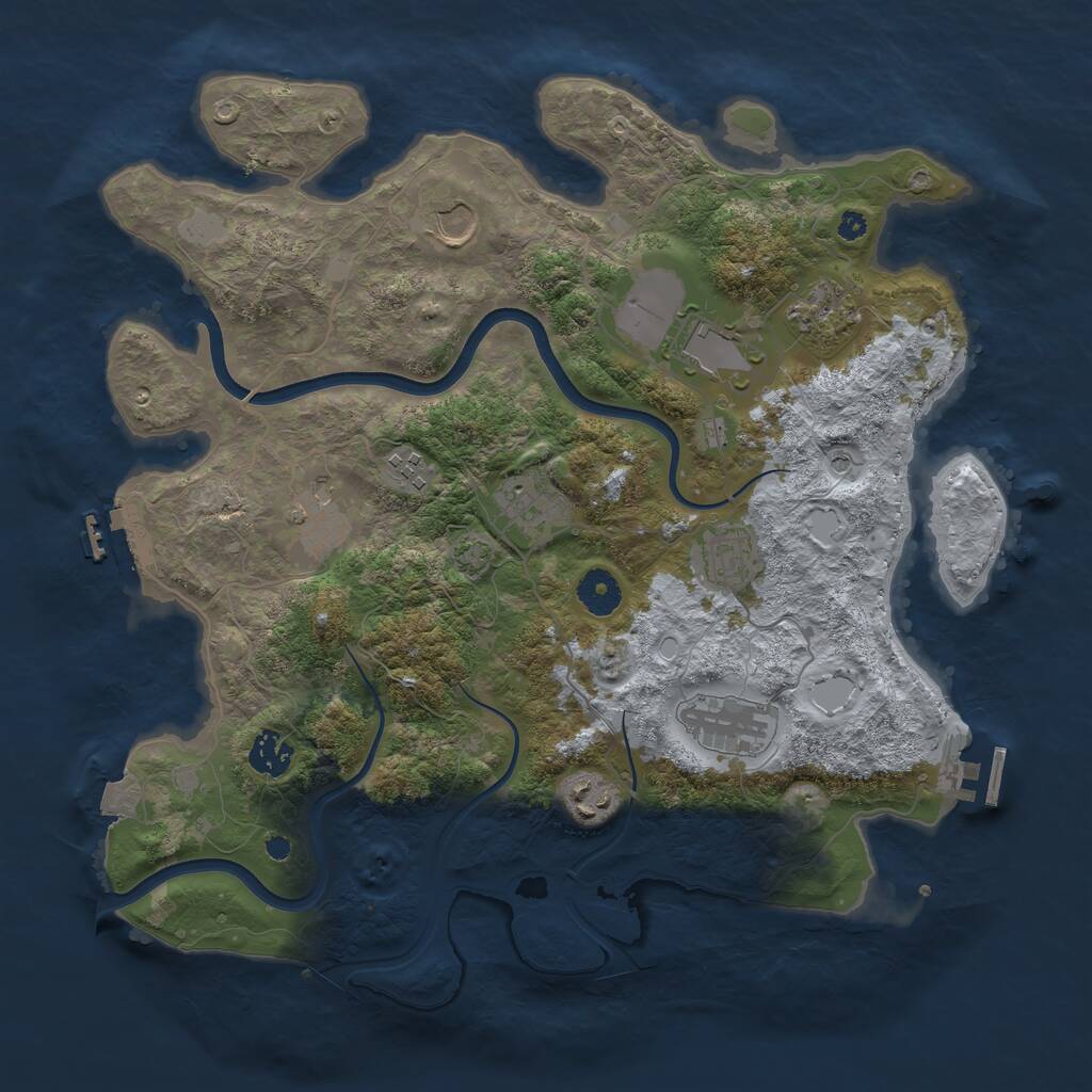 Rust Map: Procedural Map, Size: 3750, Seed: 444777, 15 Monuments