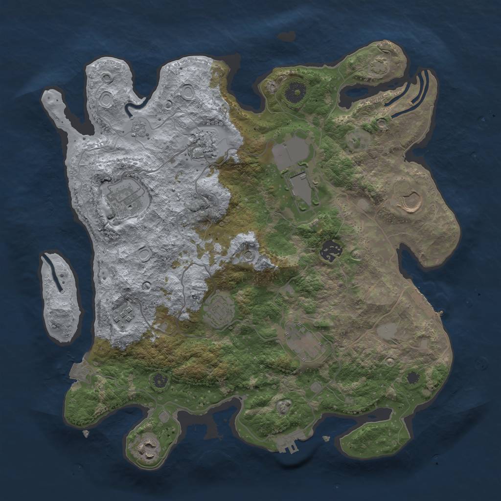 Rust Map: Procedural Map, Size: 3600, Seed: 1983, 17 Monuments