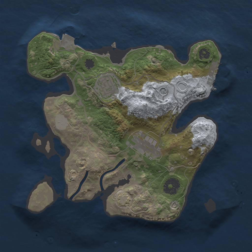 Rust Map: Procedural Map, Size: 2300, Seed: 1838437892, 8 Monuments