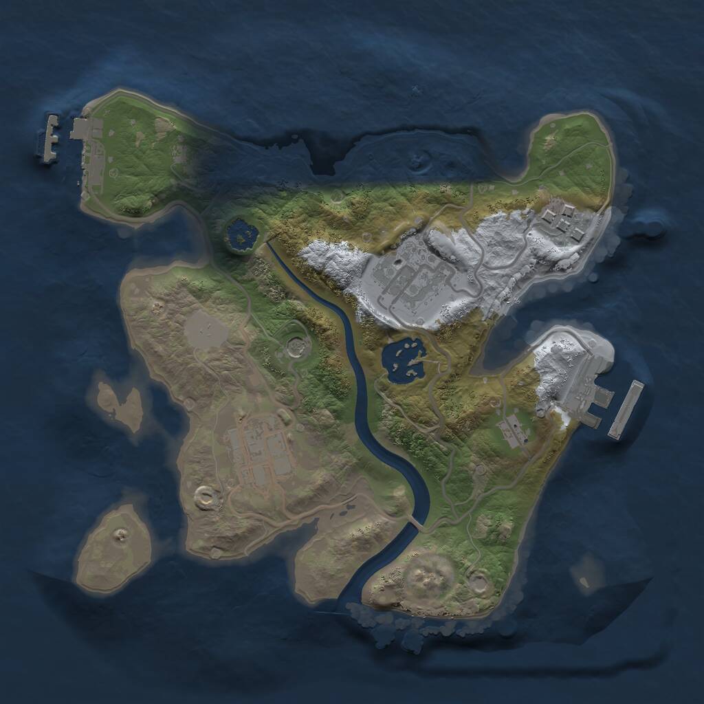 Rust Map: Procedural Map, Size: 2300, Seed: 1838437892, 8 Monuments