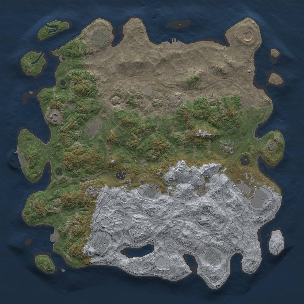 Rust Map: Procedural Map, Size: 4500, Seed: 787358542, 19 Monuments