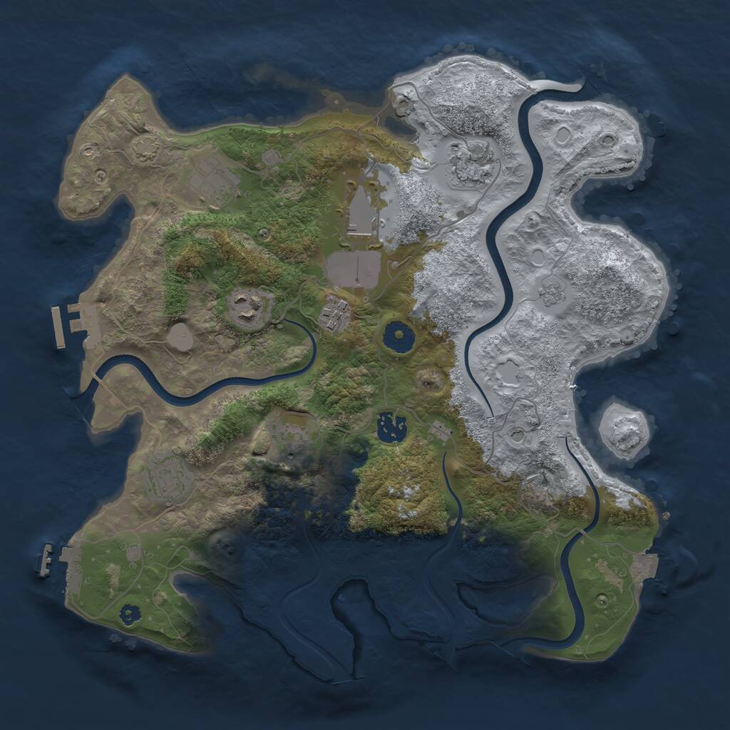 Rust Map: Procedural Map, Size: 3500, Seed: 1603107590, 14 Monuments