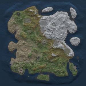 Thumbnail Rust Map: Procedural Map, Size: 3600, Seed: 1038063254, 15 Monuments