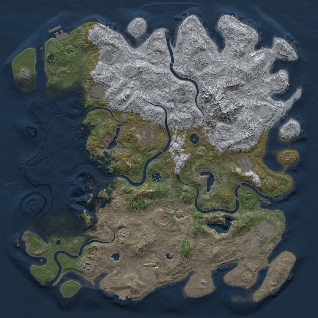 Rust Map: Procedural Map, Size: 5001, Seed: 13825, 17 Monuments