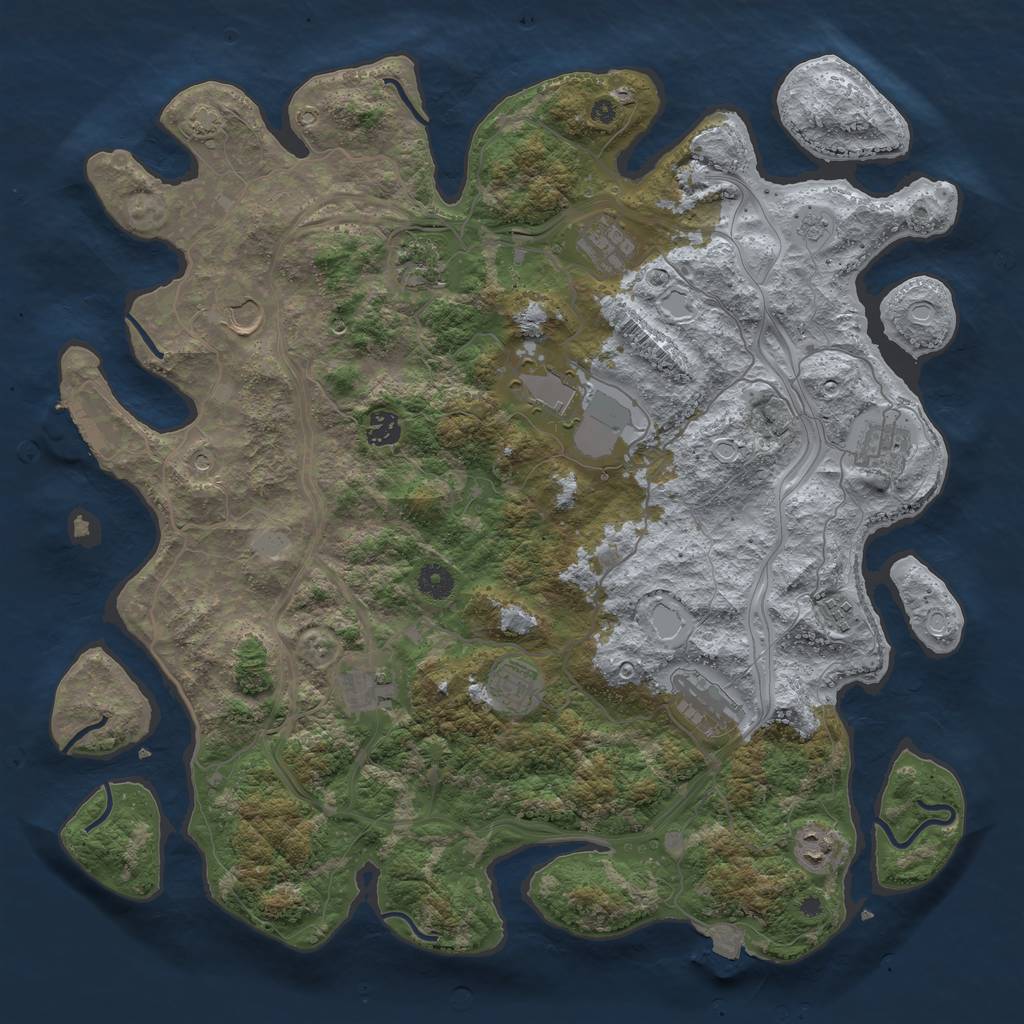 Rust Map: Procedural Map, Size: 4300, Seed: 258859944, 18 Monuments