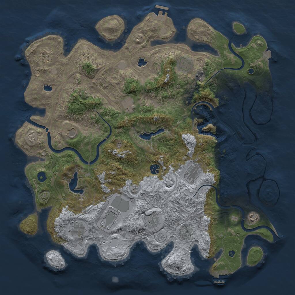 Rust Map: Procedural Map, Size: 4500, Seed: 32429, 17 Monuments