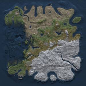 Thumbnail Rust Map: Procedural Map, Size: 4500, Seed: 52115153, 17 Monuments