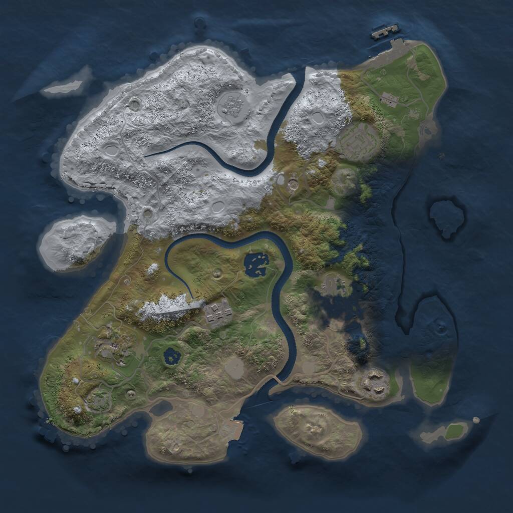 Rust Map: Procedural Map, Size: 3000, Seed: 1883901433, 11 Monuments