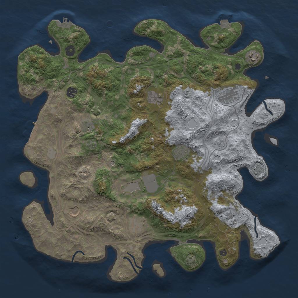 Rust Map: Procedural Map, Size: 4250, Seed: 770073101, 19 Monuments