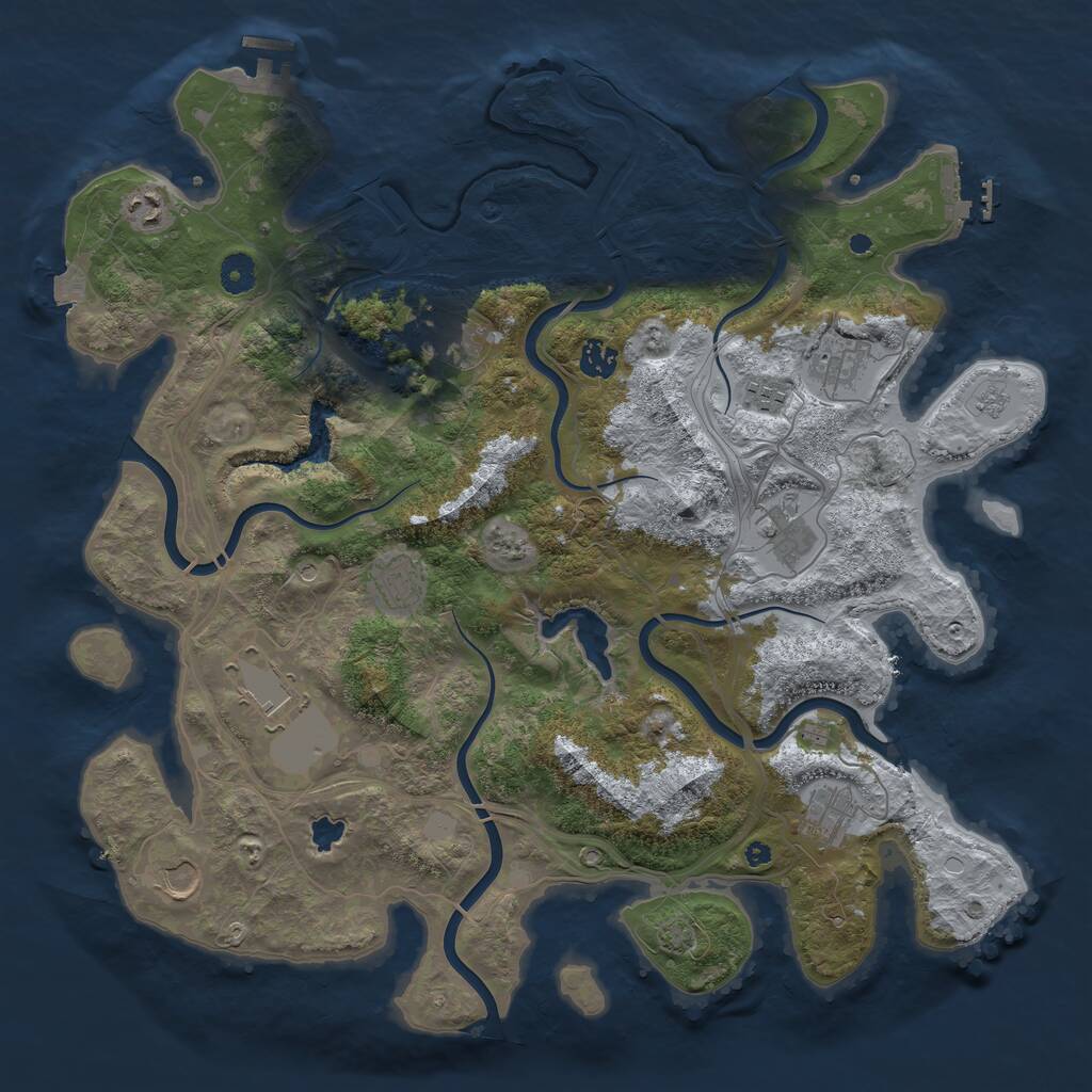 Rust Map: Procedural Map, Size: 4250, Seed: 770073101, 16 Monuments