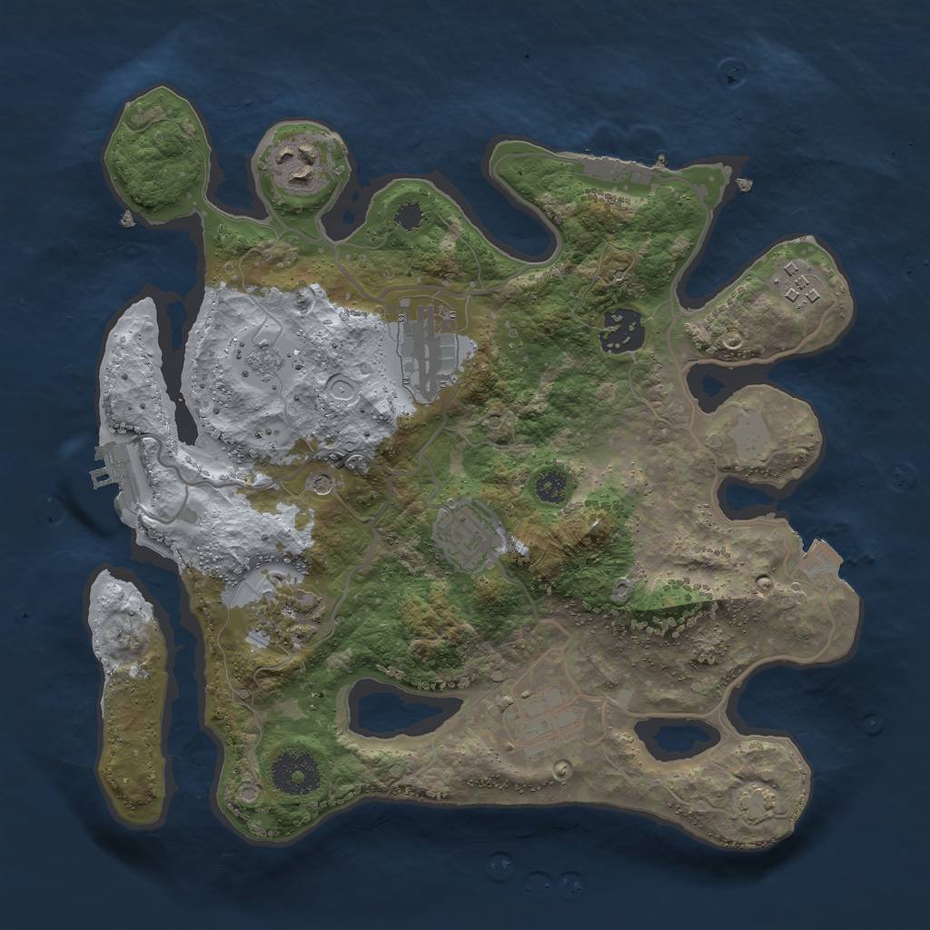 Rust Map: Procedural Map, Size: 3000, Seed: 1705287441, 15 Monuments