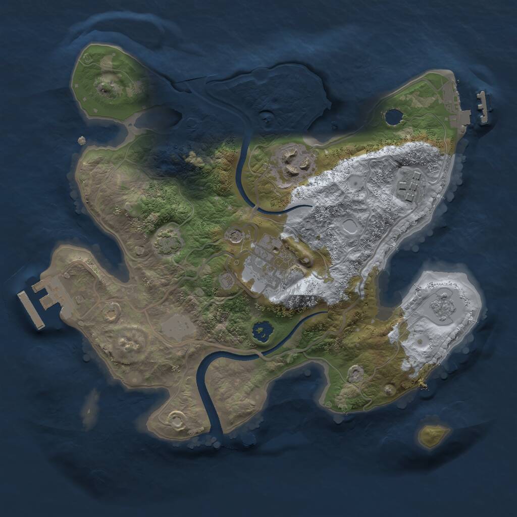 Rust Map: Procedural Map, Size: 2500, Seed: 166184784, 9 Monuments