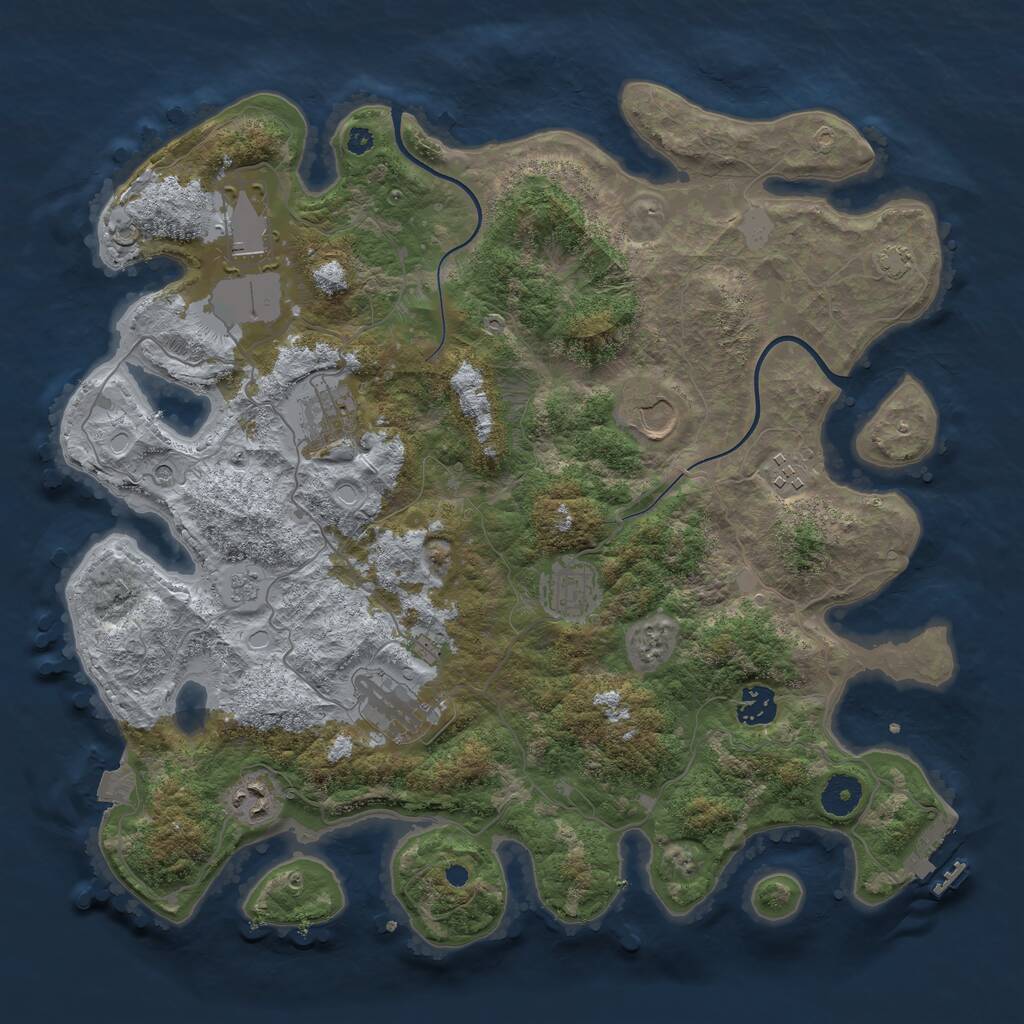 Rust Map: Procedural Map, Size: 3800, Seed: 3677, 13 Monuments