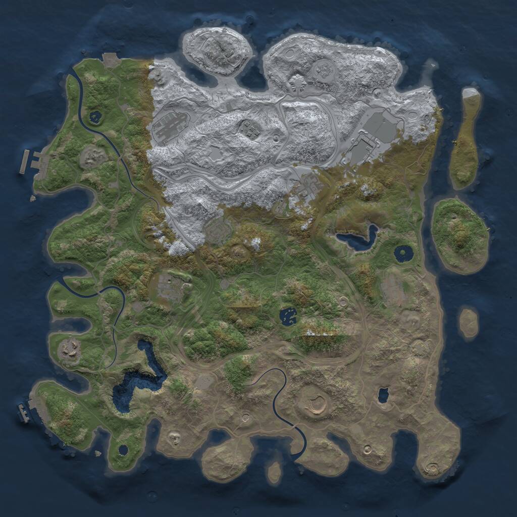 Rust Map: Procedural Map, Size: 4250, Seed: 735799, 16 Monuments