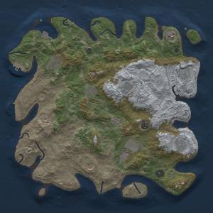 Thumbnail Rust Map: Procedural Map, Size: 4000, Seed: 42915533, 18 Monuments