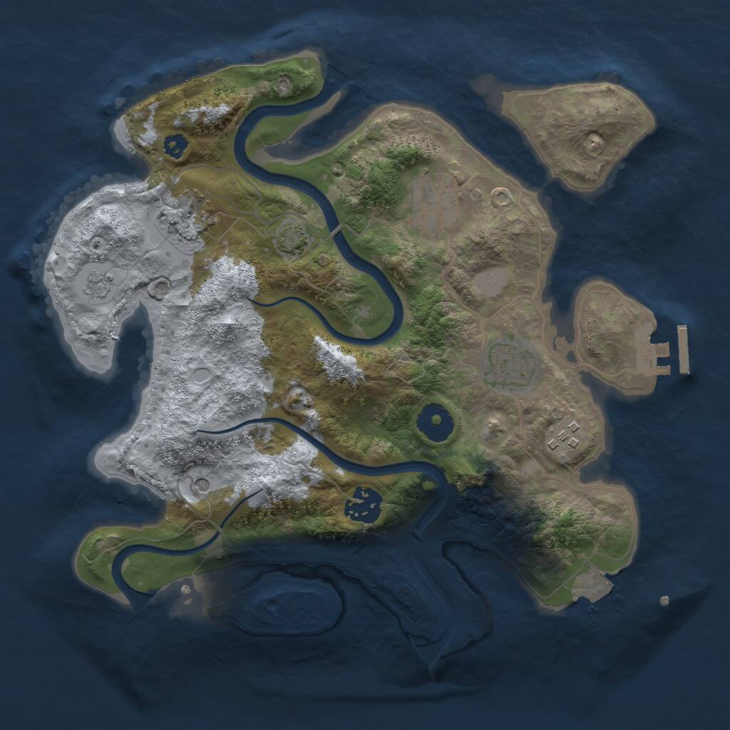 Rust Map: Procedural Map, Size: 3000, Seed: 1308393789, 10 Monuments