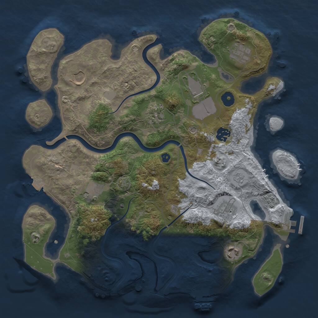Rust Map: Procedural Map, Size: 3500, Seed: 1087573148, 15 Monuments