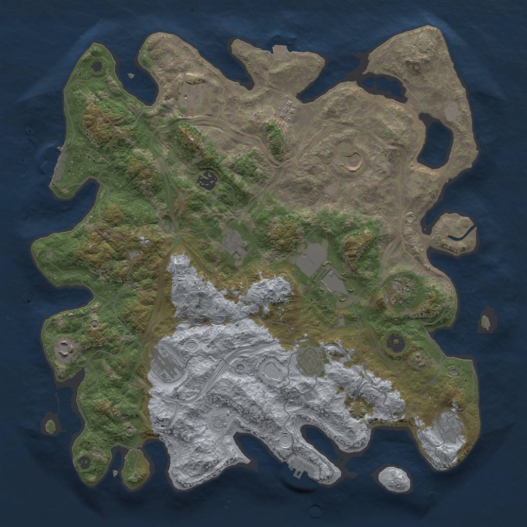 Rust Map: Procedural Map, Size: 4250, Seed: 299436003, 19 Monuments