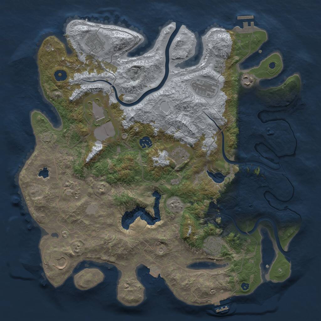Rust Map: Procedural Map, Size: 4000, Seed: 91529726, 15 Monuments