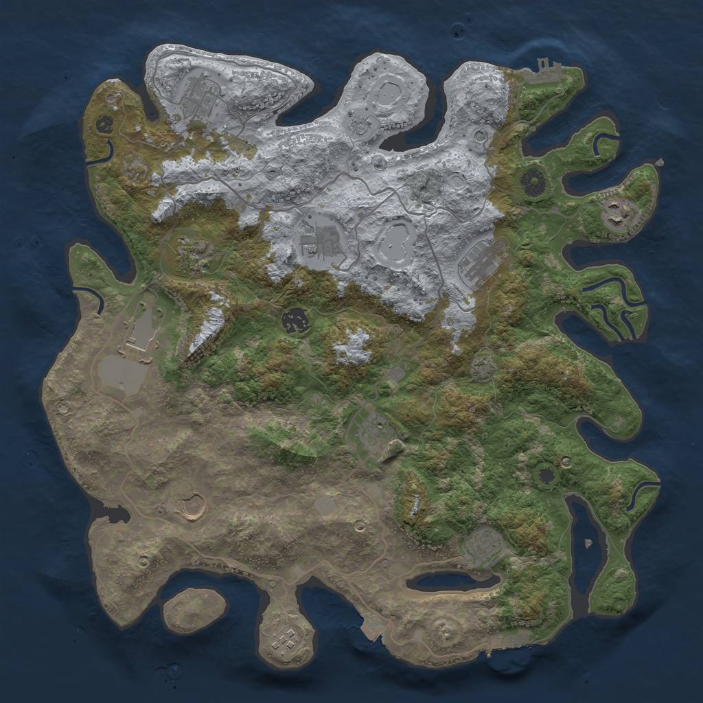 Rust Map: Procedural Map, Size: 4000, Seed: 91529726, 19 Monuments