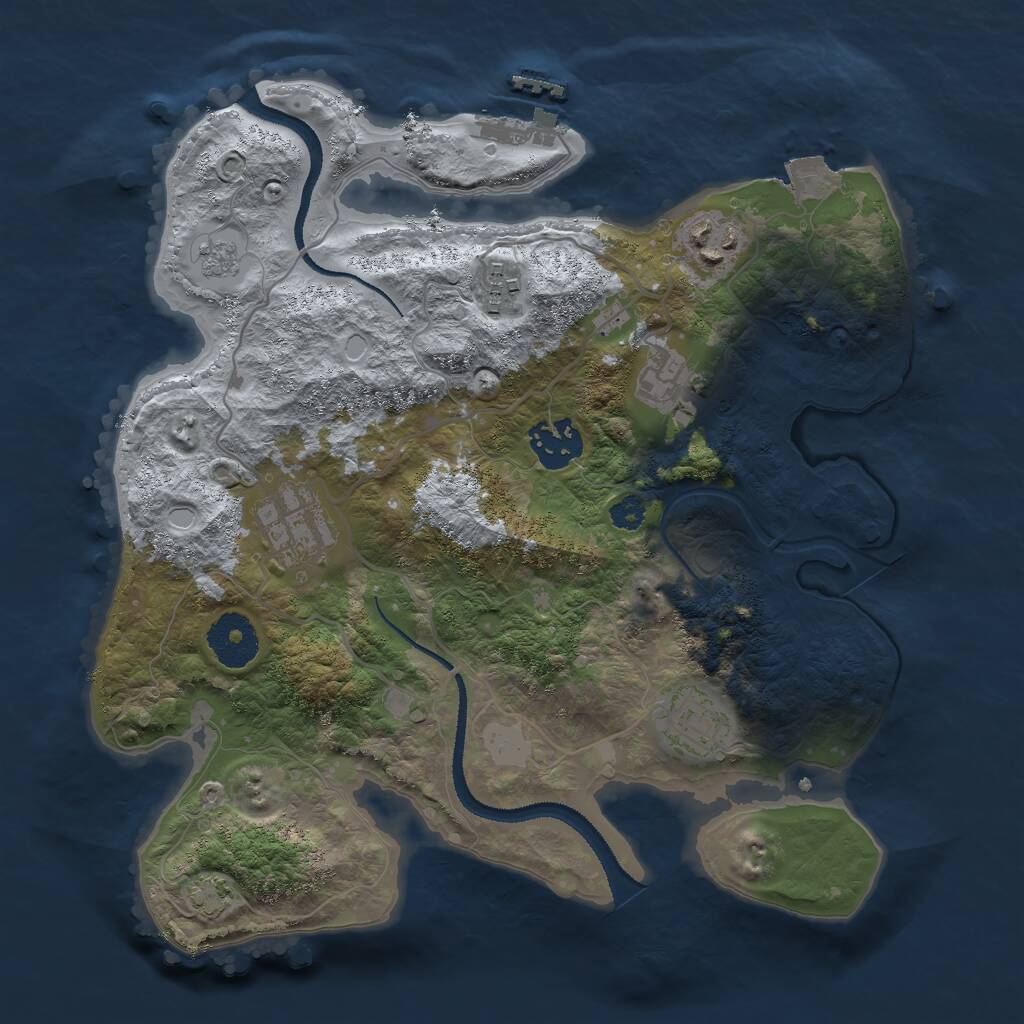 Rust Map: Procedural Map, Size: 3000, Seed: 1544760296, 10 Monuments