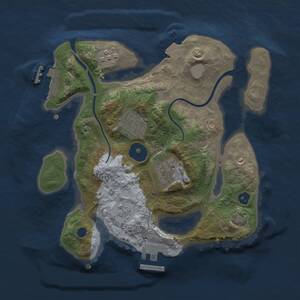 Thumbnail Rust Map: Procedural Map, Size: 2500, Seed: 1737588493, 8 Monuments