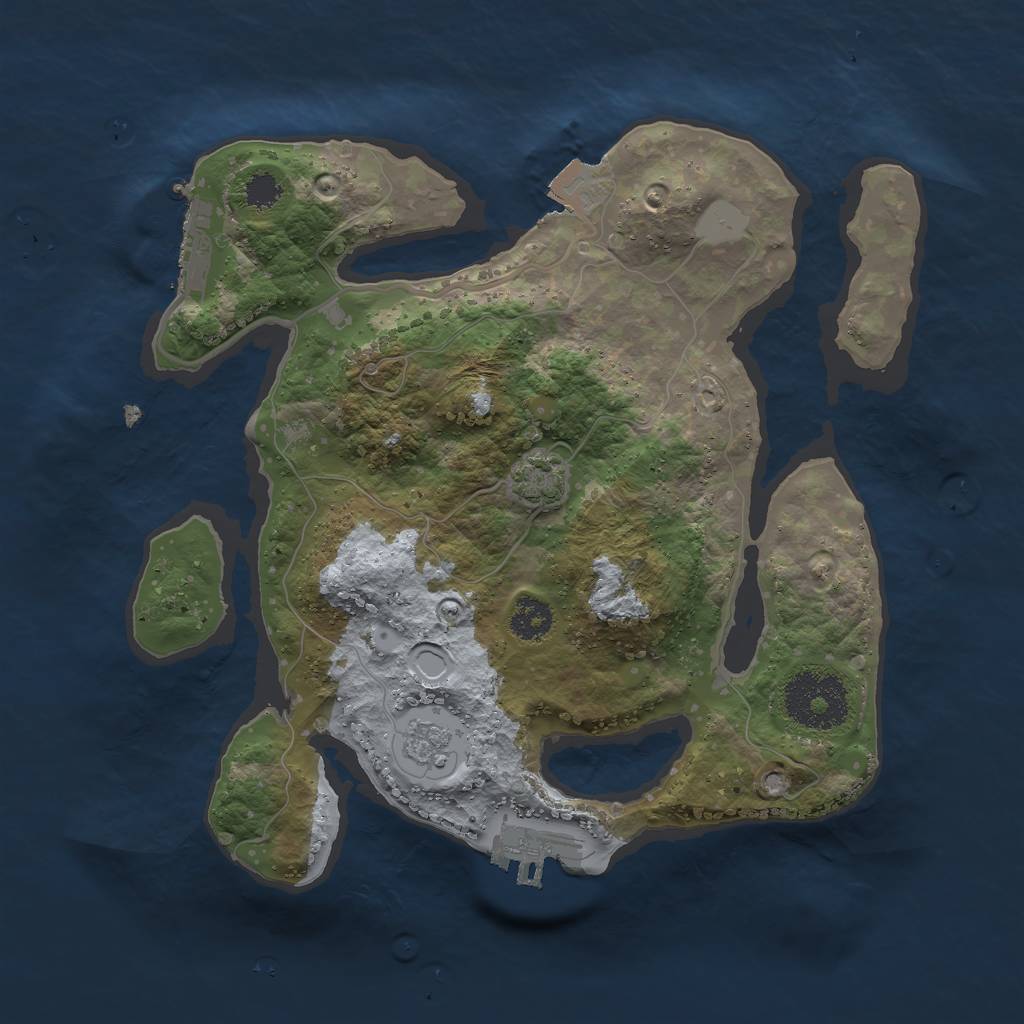 Rust Map: Procedural Map, Size: 2500, Seed: 1737588493, 7 Monuments