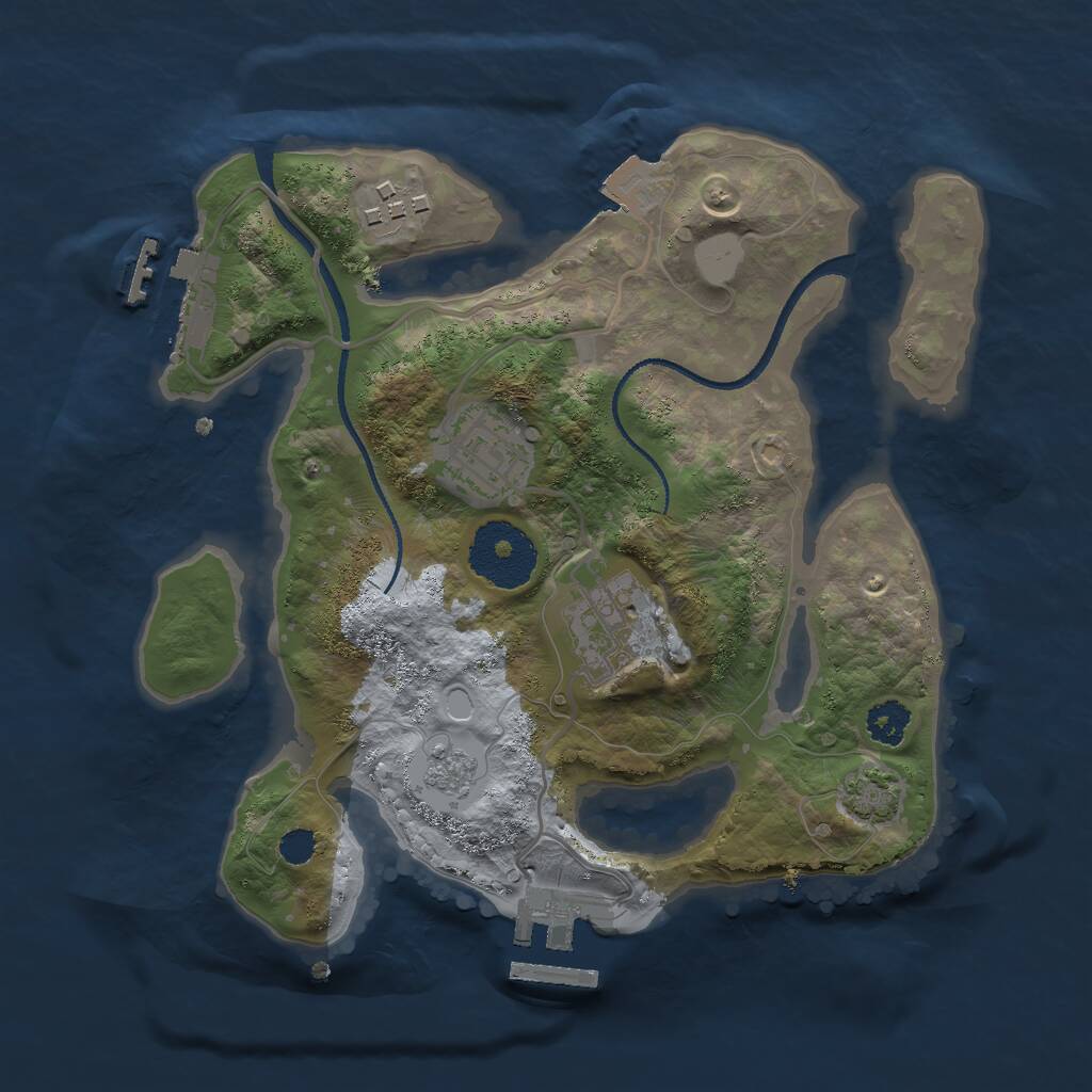 Rust Map: Procedural Map, Size: 2500, Seed: 1737588493, 8 Monuments