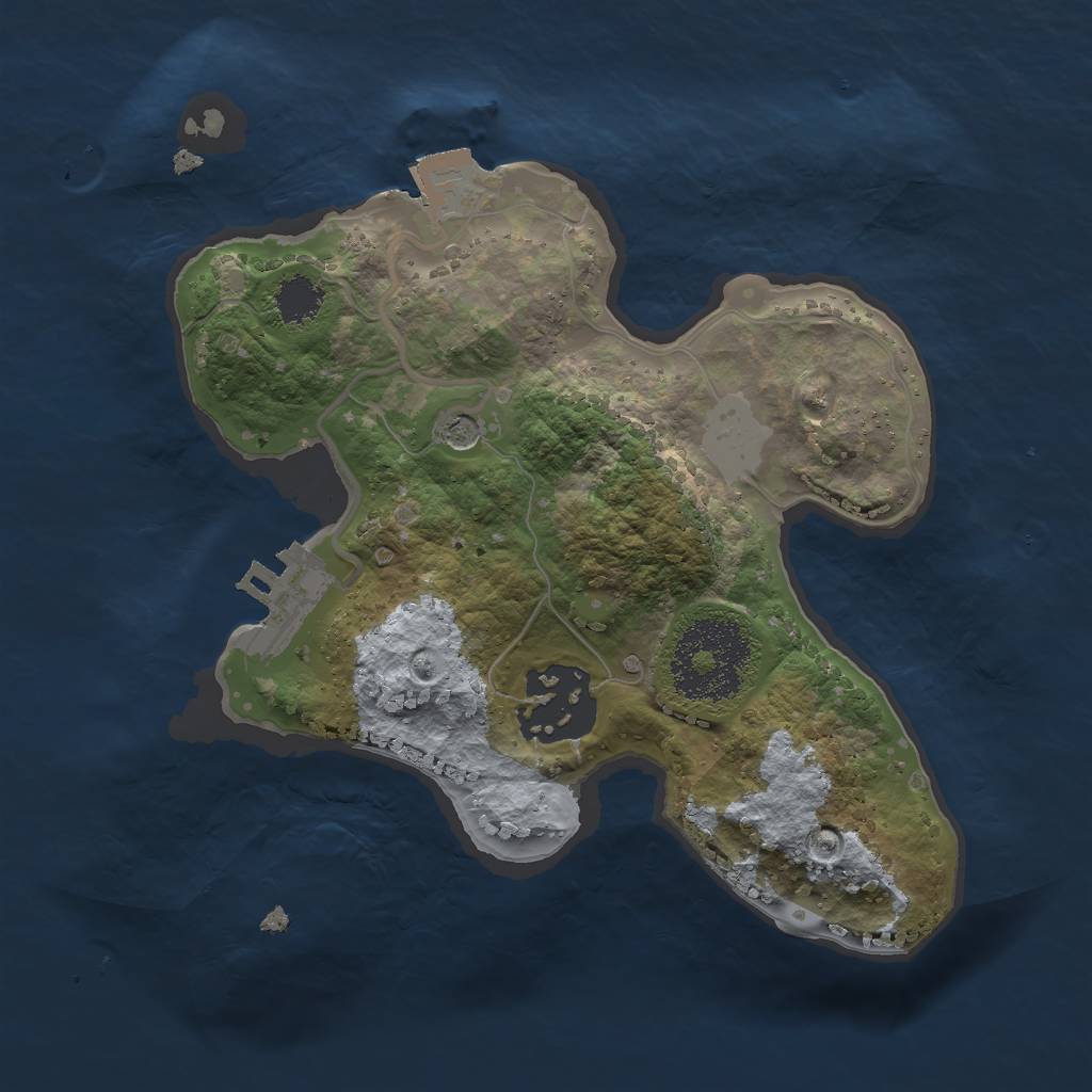 Rust Map: Procedural Map, Size: 2000, Seed: 595572524, 6 Monuments