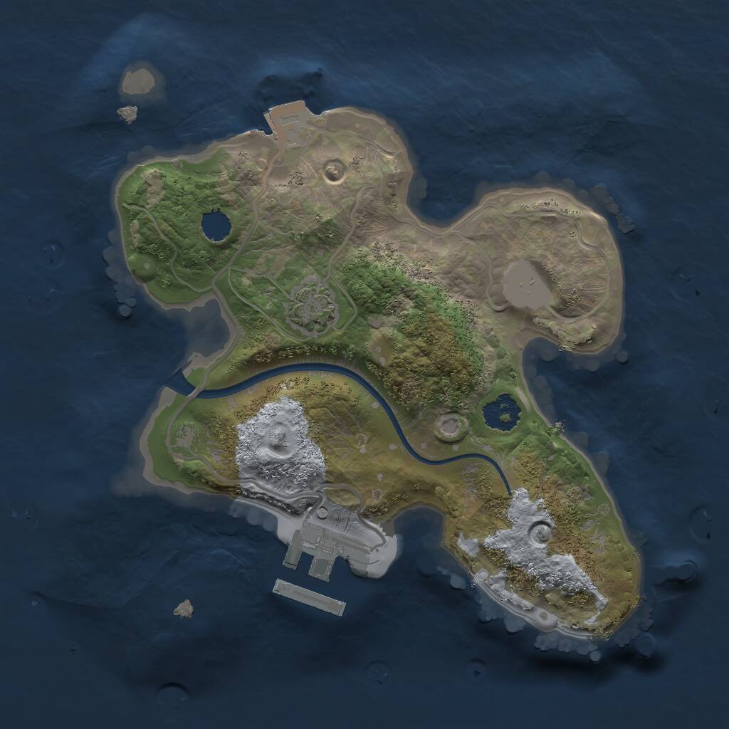 Rust Map: Procedural Map, Size: 2000, Seed: 595572524, 3 Monuments