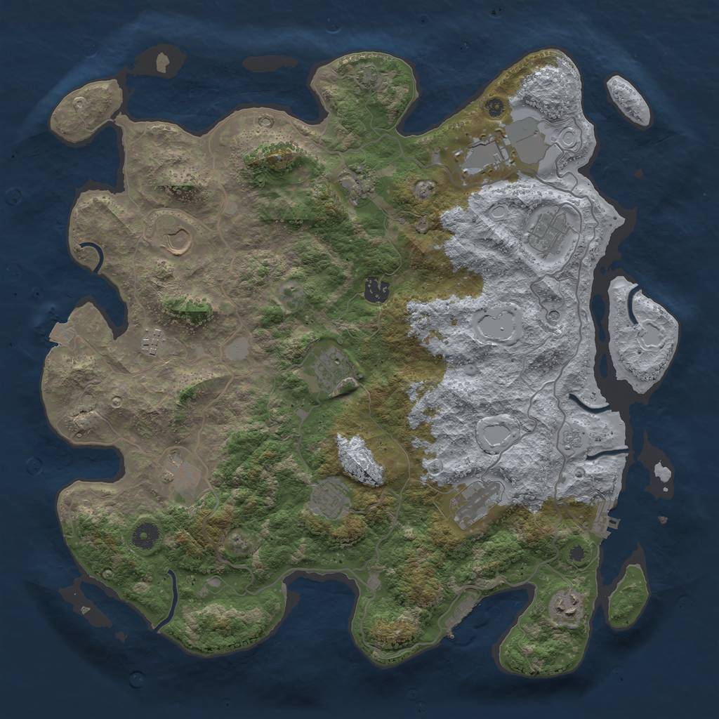 Rust Map: Procedural Map, Size: 4120, Seed: 81954, 19 Monuments